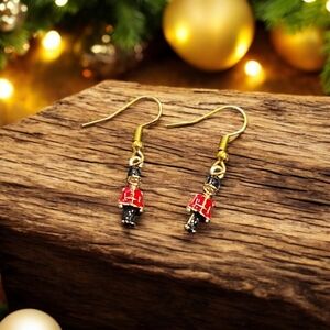 Small Holiday Soldier Dangle Earrings